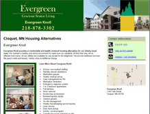 Tablet Screenshot of evergreenknollduluth.com